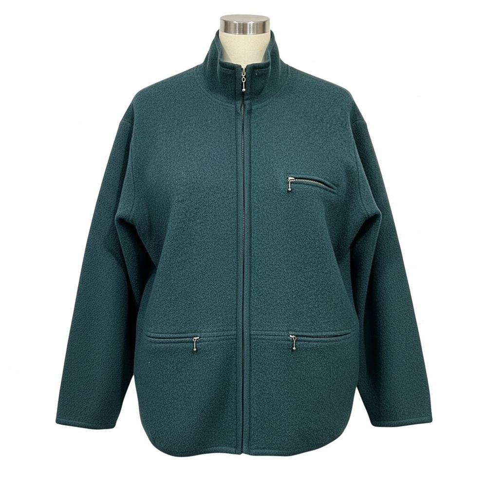 Women's Emerald Green Wool Jacket LARGE